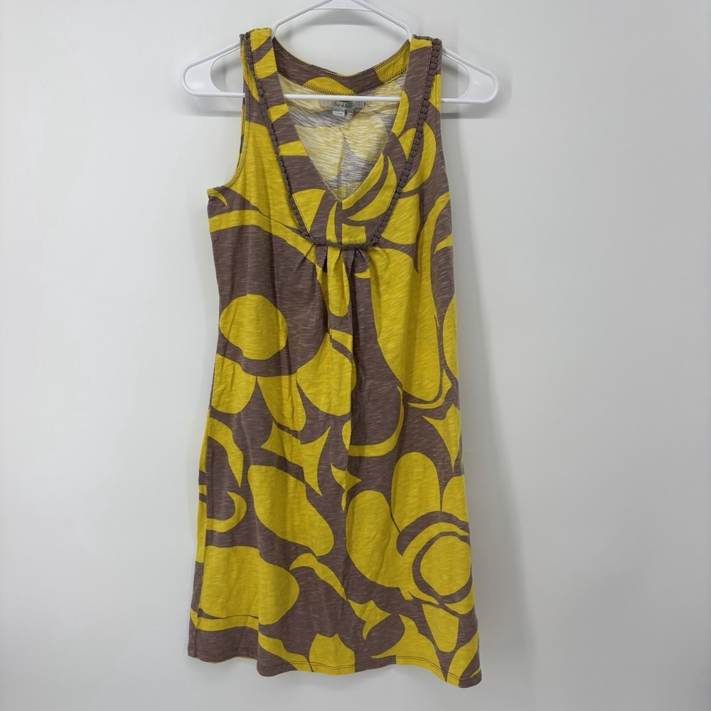 Boden Women's Yellow Ochre Sleeveless Cotton Jersey Dress Size 4 100% Cotton